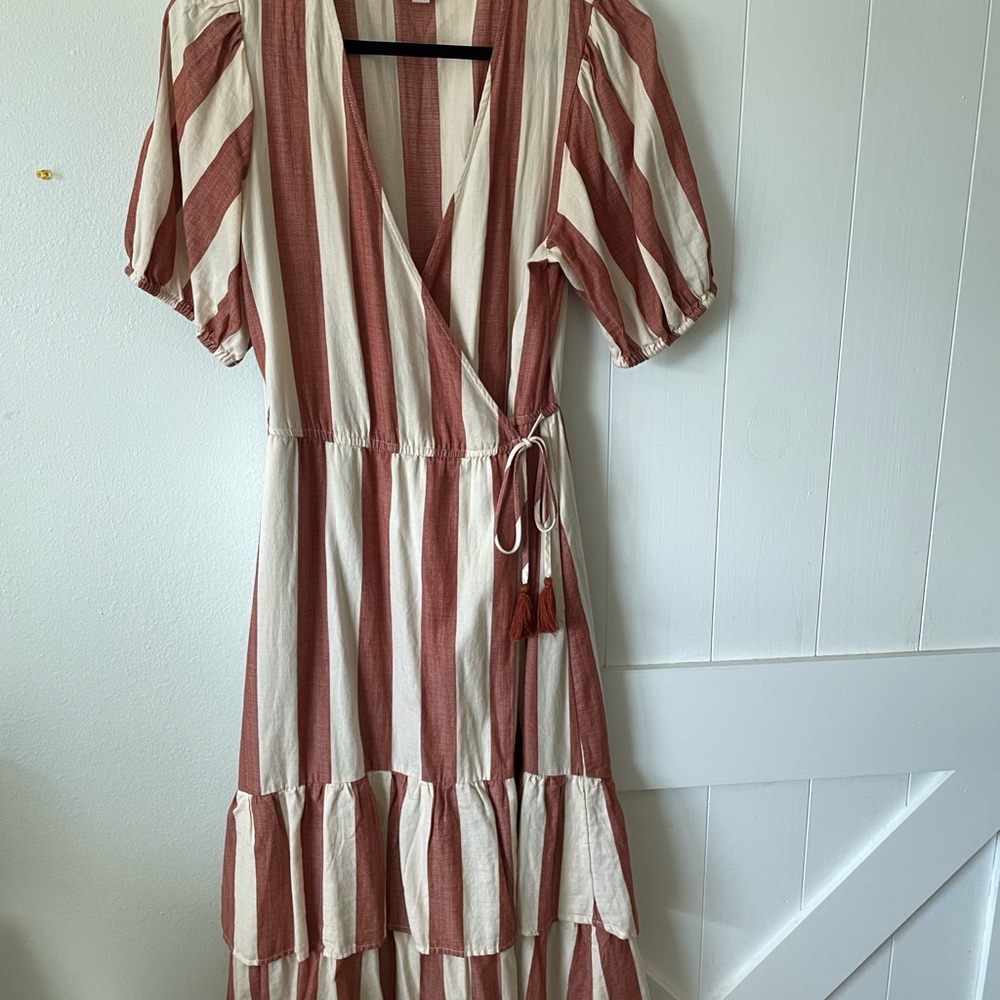 Knox Rose Striped Midi Dress - Red and Cream